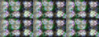 Raster Floral Illustration, Asyalı tekstil. Gri renkli etnik çiçeklerle zarif eskiz deseni.