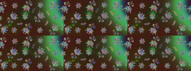 Kahverengi çiçekli eskiz deseni, suluboya çiçek deseni, sevimli çiçek, duvar kağıdı, kart veya kumaş için fayanslı. Raster - stok.