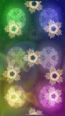 Kış kartı Mutlu Noeller, Yeni Yıl ve Mutlu Tatil Raster çizimleri. Kar taneleri arka planda. Yeşil, nötr ve mavi kar taneli Noel kartı yeşil, nötr ve mavi renkler.