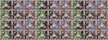 Asya tekstil tarzında. Tarafsız renklerde çiçekler. Kusursuz çiçek deseni. Renkli Bahar Temalı Kusursuz Arkaplan. Raster illüstrasyonu. Düz Çiçek Elementleri Tasarımı.