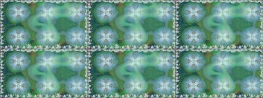 Yumuşak, yeşil renkli bahar çiçekleri. Çiçekli karalama şeklinde Raster çiçek deseni. Raster illüstrasyonu.