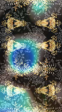 Arabesk ile klasik model. Geleneksel klasik süs. Arabesk ve çiçekli doğu raster desenleri.