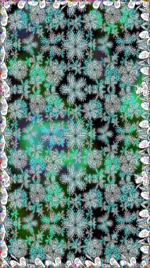 Gri renkli etnik çiçeklerle kusursuz bir desen. Raster Çiçek İllüstrasyonu güzel tekstil..