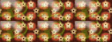 Raster illüstrasyonu. Kış konsepti Düz yatıyordu. Kahverengi, bej ve turuncu renklerde kar tanelerinden oluşan kış deseni.