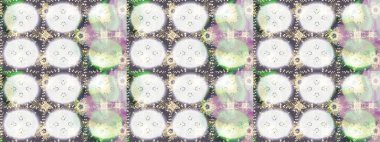 Raster illüstrasyonu. Kar taneleri arka planda. Renkli arka planda izole edilmiş kar tanelerinin düz tasarımı. Kar tanesi süsleme deseni. Kar taneleri deseni.