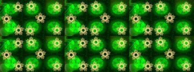 Raster dikişsiz çiçek deseni. Vadinin çiçekleri sarı, mavi ve yeşil renklerde.