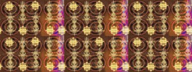 Bokeh kahverengisi, sarı, bej ve kar taneleriyle dekoratif Noel arkaplanı. Raster illüstrasyonu.