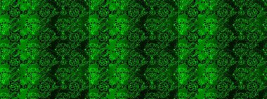 Çiçek desenleri yeşil, siyah ve mavi renklerde, el yapımı papatyalar, papatyalar. Tekrarlayan çiçek arkaplanı, zarif yeşil, siyah ve mavi çiçek duvar kağıdı.