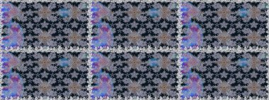 Raster illüstrasyonu. Güzel çiçekli kusursuz desen ve gri renkli yapraklar, suluboya çiçek deseni, duvar kağıdı, kart veya kumaş için fayanslı.