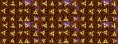 Renkli Bahar Teması eskiz kalıbı. Çiçek desenli çizim. Asya tekstil tarzında. Düz Çiçek Elementleri Tasarımı. Kahverengi renkli çiçekler. Raster illüstrasyonu.