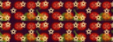 Sevimli çiçek raster deseni. Düz Çiçek Elementleri Tasarımı. Sketch Colour Spring Theme eskiz kalıbı. Kahverengi renkte çiçekler.