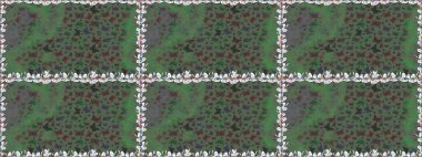 Raster illüstrasyonu. Soyut renkli güzel kelebek. Yeşil renklerin çizimi. Kusursuz arkaplan.