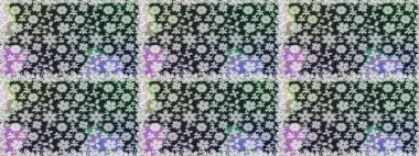 Küçük çiçekli kusursuz yay deseni. Raster illüstrasyonu. Suluboya tarzında gri renkler üzerine.