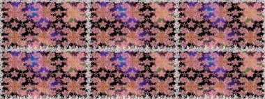 Renkli grunge, koloni çiçekleri ile soyut bir arka plan oluşturur. İşlemeli çiçekli, dikişsiz desen. İzler, kumaş, duvar kağıtları, tekstil için raster dokusu.