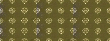 Kusursuz desenli oryantal süs. Raster altın tekstil baskısı. İslam tasarımı. Çiçek kiremitleri. Altın desenli yeşil, kahverengi ve bej rengi altın elementlerle.