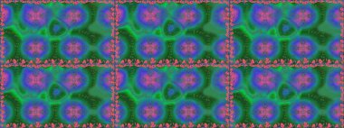 Çiçeksiz desenli, suluboya elle çizilmiş elementler. Parlak renkli fantezi çiçekleri, yapraklar, yeşil renkli tomurcuklar.