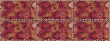 Raster illüstrasyonu. Raster çiçekleri klasik tarzda çizilmiş. Kibarca, kırmızı renkte bahar çiçekleri. Çiçekli, pürüzsüz desen.