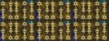 Kahverengi, gri ve yeşil üzerine çiçekler. Eskiz arkaplan modeli. Suluboya, elle çizilmiş. Raster stoku.