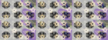 Noel ve yeni yıl moda baskıları için tatil tasarımı. Raster illüstrasyonu. Gri, nötr ve mor renkler. Kar tanelerinin soyut arkaplanlı Noel deseni.