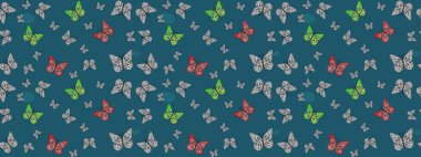 Kumaş, tekstil, baskı ve davetiye için arka plan. Mavi renkli resimler. Suluboya soyut parlak desenli kelebek kanatları, retro renkler.