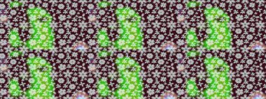 Renk arka plan üzerinde izole soyut kar taneleri ile düz tasarım. Kar tanesi renkli desen. Snowflakes desen. Raster resim. Raster kar taneleri arka plan.