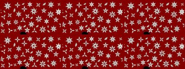 Çiçek ve yapraklı karalama şeklinde Raster çiçek deseni. Raster illüstrasyonu. Kibarca, bahar çiçekleri kırmızı renklerde.