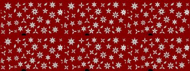 Düz Çiçek Elementleri Tasarımı. Sevimli çiçek raster deseni. Renkli Yaz Temalı eskiz kalıbı. Kırmızı renkte çiçekler.