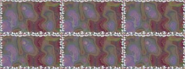 Renkli Yaz Temalı Kusursuz Arkaplan. Raster Illustrasyon 'da moda olmayan çiçek deseni. Düz Çiçek Elementleri Tasarımı. Güzel kumaş deseni.