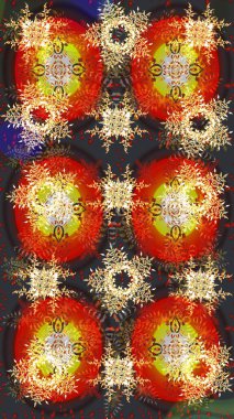 Kış kar tanesi, raster arka plan. Yüzey, ambalaj kağıdı ve renkler için tekrarlanan doku. Raster illüstrasyonu. Renkli arka planda izole edilmiş güzel kar taneleri.