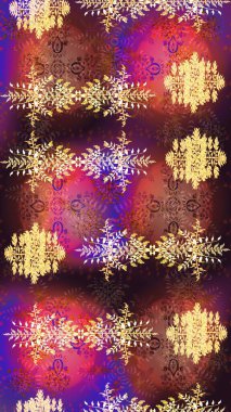 Elle çizilmiş kartanesi karalaması. Raster illüstrasyonu. Yılbaşı kış tasarımı için renkli kar taneleri.