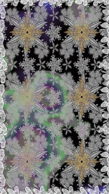 Düz Çiçek Elementleri Tasarımı. Gri renkli çiçekler. Renkli Bahar Temalı Kusursuz Arkaplan. Raster illüstrasyonunda kusursuz çiçek deseni.