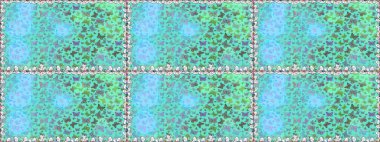 Kelebeklerle parlak, pürüzsüz bir desen. Mavi ve yeşil renkli resim. Raster illüstrasyonu. Moda Kumaşı Tasarımı.