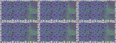 Raster illüstrasyonu. Menekşe ve yeşil renkler üzerine resim. Soyut renkli güzel kelebek. Kusursuz arkaplan.