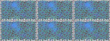 Mavi ve kahverengi kelebek desenleri. Parmak izi dokuları için sevimli kelebek deseni. Raster illüstrasyonu. Giysi tasarımı için dekor arkaplanı.