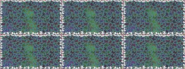 Sevimli kelebek mavisi ve gri raster desenli. Giysi tasarımı için dekorasyon. Kusursuz..