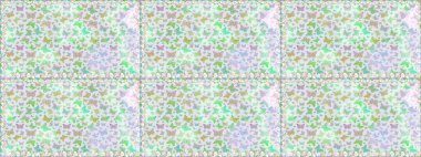 Böceklerle kusursuz bir arka plan. Raster illüstrasyonu. Kıyafetler, erkekler, kızlar ve duvar kağıtları için soyut, pürüzsüz desen. Boyama kitabı için uçan farklı güzel kelebekler..