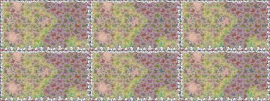 Dekoratif Raster çizimi. Renkli romantik kelebekler kusursuz desenli arka plan. Elle çizilmiş kelebeklerle. Tarafsız ve gri renkler üzerine soyut arkaplan.