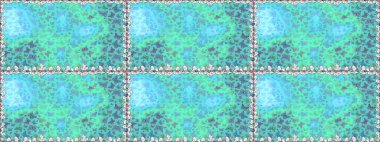 Raster illüstrasyonu. Mavi ve yeşil lekeli oldukça pürüzsüz kelebek kumaşı. Duvar kağıdı için böcek dokusunun tekrarı. Bahar Kelebeği şirin tema.