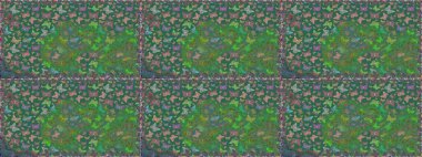 Raster illüstrasyonu. Yeşil ve mavi renkte güzel renkli kelebekler. Kusursuz desen. Kumaş, tekstil, baskı ve davet için arkaplan.