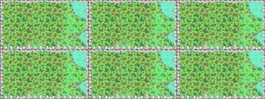 Raster illüstrasyonu. Rastgele yeşil ve kahverengi kelebekler sevimli desenler. Yeşil ve kahverengi arka planda kelebek. Kusursuz. Davet, kart, yazdırma için basit kadınsı desen.