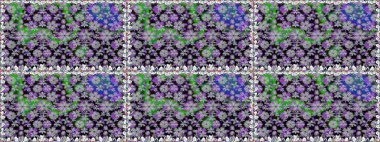 El çizimi çiçekli, soyut, pürüzsüz desen. Raster illüstrasyonu. Gri renkli çiçekler.