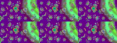 Raster illüstrasyonu. Raster deseni. Küçük çiçekteki sevimli çiçek deseni. Yumuşak, yaz çiçekleri mor renkte.