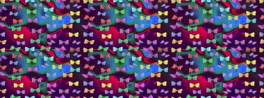 Eskiz kalıbı arka planı. Basit bir şekilde. Kahverengi renkte soyut sevimli kelebek. Raster illüstrasyonu.