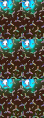 Kar taneleri tasarımı. Son moda kar taneleri ve elementler onun kartlarını gösteriyor. Retro tarzı, kış elementleri. Modern soyut tasarım posteri, kapak, kart tasarımı kahverengi, yeşil ve mavi renkler.