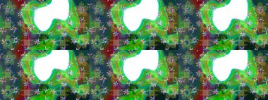 Yeşil ve mavi renkler üzerine şirin soyut kar tanesi raster tasarımı. Düz kar karalama ikonları, yılbaşı afişi için kar taneleri silueti, kartlar. Yeni yıl kar tanesi.