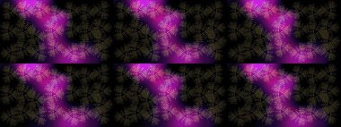 Kar tanelerinin soyut arkaplanlı Noel şablonu. Raster illüstrasyonu. Siyah, mor ve gri renkler. Noel ve Yeni Yıl moda baskıları için tatil tasarımı.