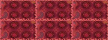 Raster illüstrasyonu. Suluboya, elle çizilmiş. Kırmızı yapraklı yabani çiçekler. Kusursuz arkaplan deseni.