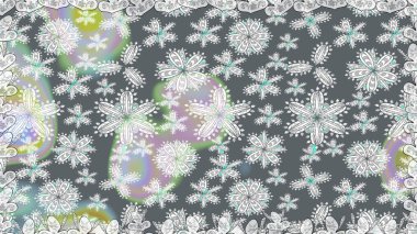 Gri renkli etnik çiçeklerle kusursuz bir desen. Raster Çiçek İllüstrasyon Şirin Tekstil.