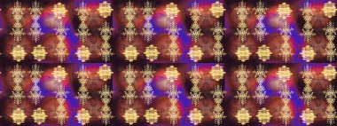 Güzel süs eşyası. Kar tanesi süsü Raster illüstrasyonu. Kahverengi, mor ve sarı renkli kar tanesi süsü. Kar taneleri izole edildi.