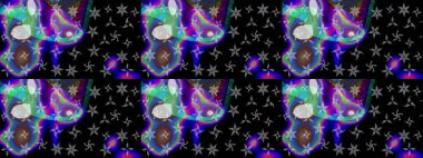 Modern çiçek arkaplanı. Halk tarzı. Moda baskıları için zarif bir şablon. Parlak renkli çiçekleri ve siyah yaprakları olan harika bir çiçek deseni..